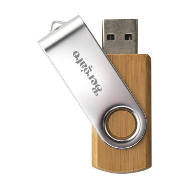 Logotrade promotional giveaway image of: USB Twist Bamboo 64 GB