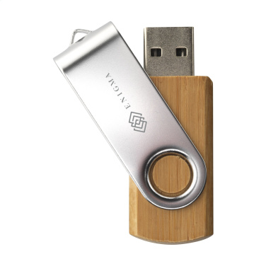 Logotrade promotional product image of: USB Twist Bamboo from stock 8 GB