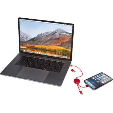 Logotrade corporate gifts photo of: Alasia 5-in-1 recycled aluminium and plastic 30 cm data sync and 27W fast charge cable