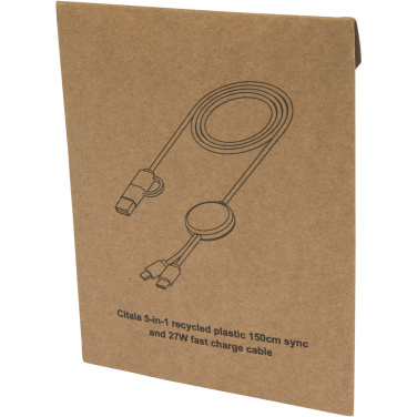 Logotrade business gifts photo of: Citala 5-in-1 recycled plastic 150 cm data sync and 27W fast charge cable