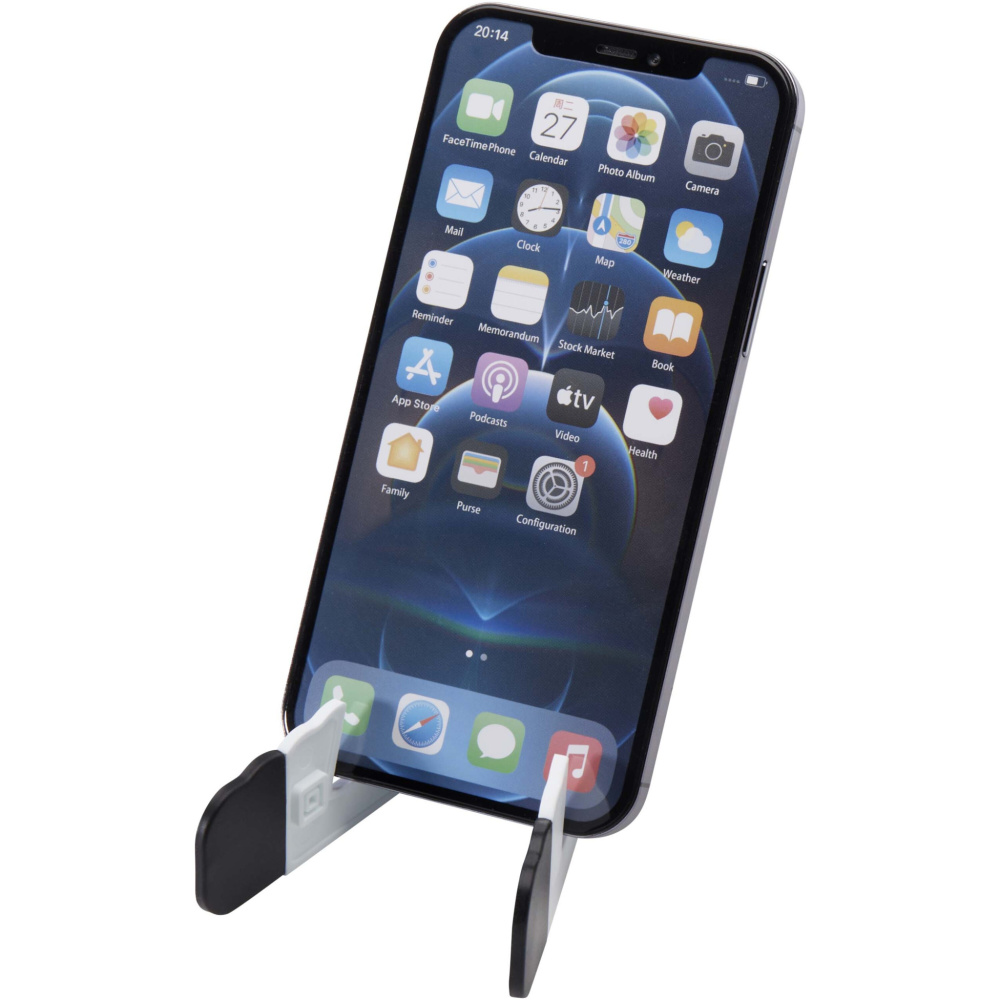 Logotrade promotional merchandise picture of: Buna recycled plastic foldable tablet and phone stand