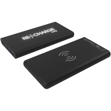 Logotrade promotional merchandise image of: SCX.design P40 10.000 mAh light-up wireless rubber power bank