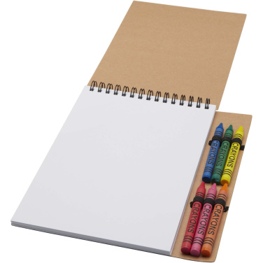 Logotrade promotional products photo of: Doodle A5 spiral soft cover notebook and crayon set