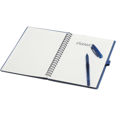 Logo trade promotional giveaway photo of: Slate reusable soft cover notebook and pen set (black ink)