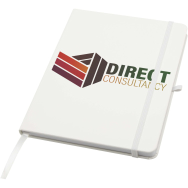 Logo trade promotional merchandise picture of: Teak A5 recycled hard cover notebook with lined pages