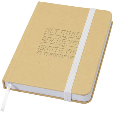 Logo trade advertising product photo of: Reed A6 recycled hard cover notebook with plain pages