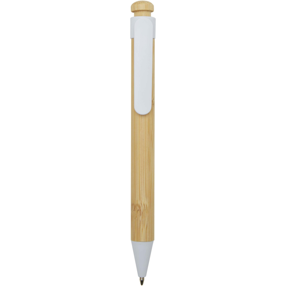 Logotrade promotional giveaway image of: Rattan bamboo and recycled plastic ballpoint pen (black ink)