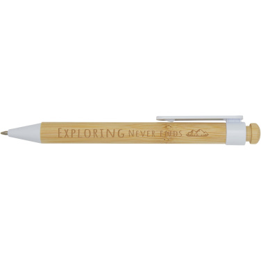 Logotrade promotional merchandise photo of: Rattan bamboo and recycled plastic ballpoint pen (black ink)