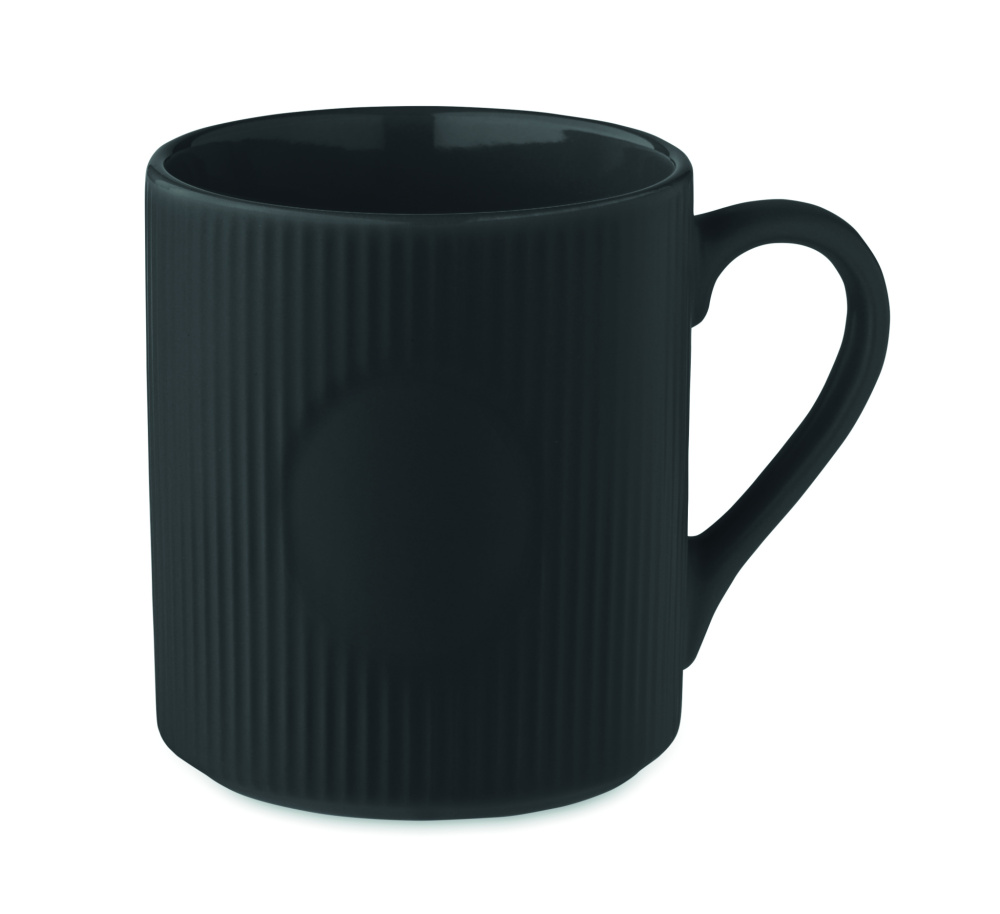 Logo trade promotional giveaway photo of: Ribbed ceramic mug mat 340 ml