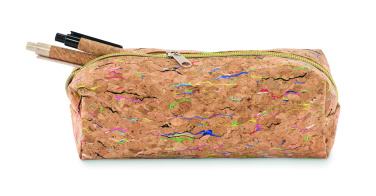 Logo trade promotional product photo of: Coloured cork pencil case