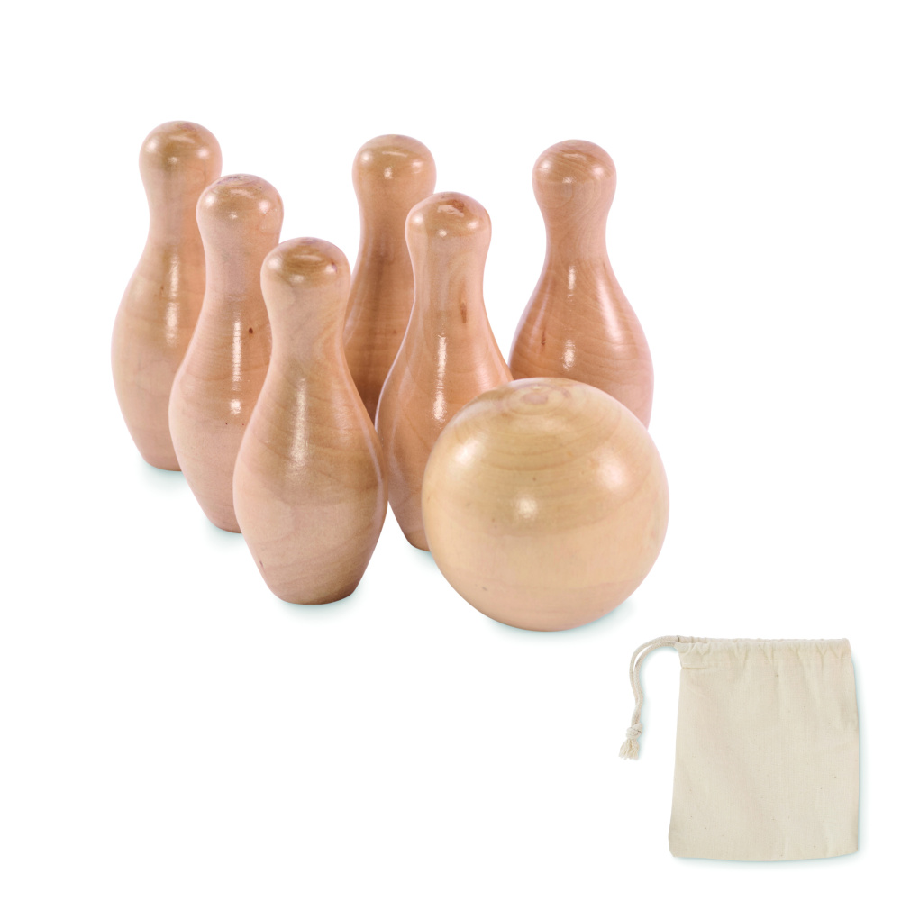 Logotrade promotional merchandise picture of: Mini pine wood bowling set