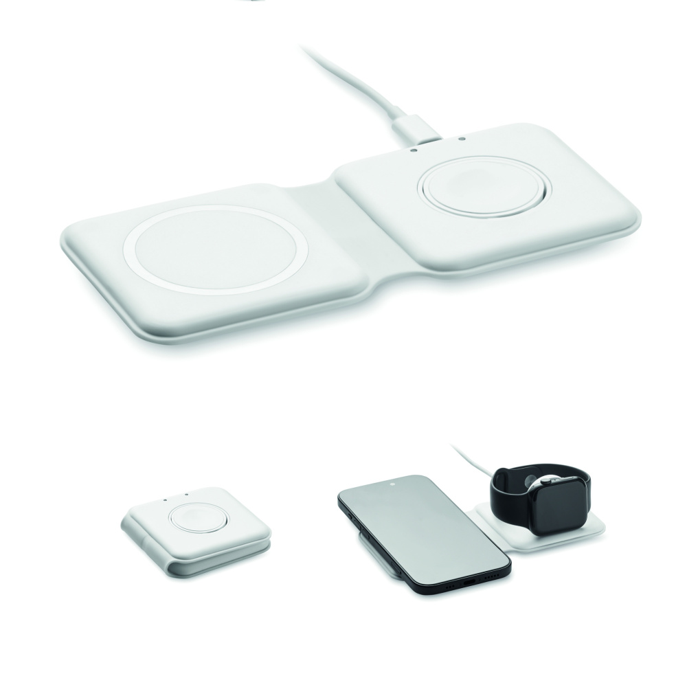 Logotrade corporate gift image of: 2 in 1 foldable charger 15W