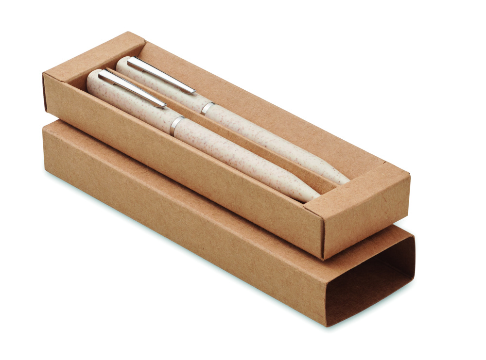 Logotrade promotional items photo of: Wheat straw/ABS twist pen set