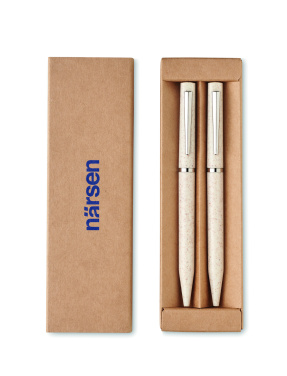Logotrade promotional product image of: Wheat straw/ABS twist pen set