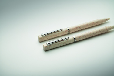 Logo trade business gift photo of: Wheat straw/ABS twist pen set