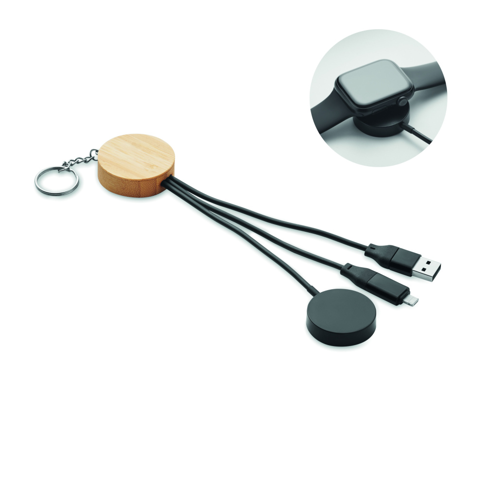 Logo trade promotional giveaway photo of: Key ring with 4 in 1 60W cable