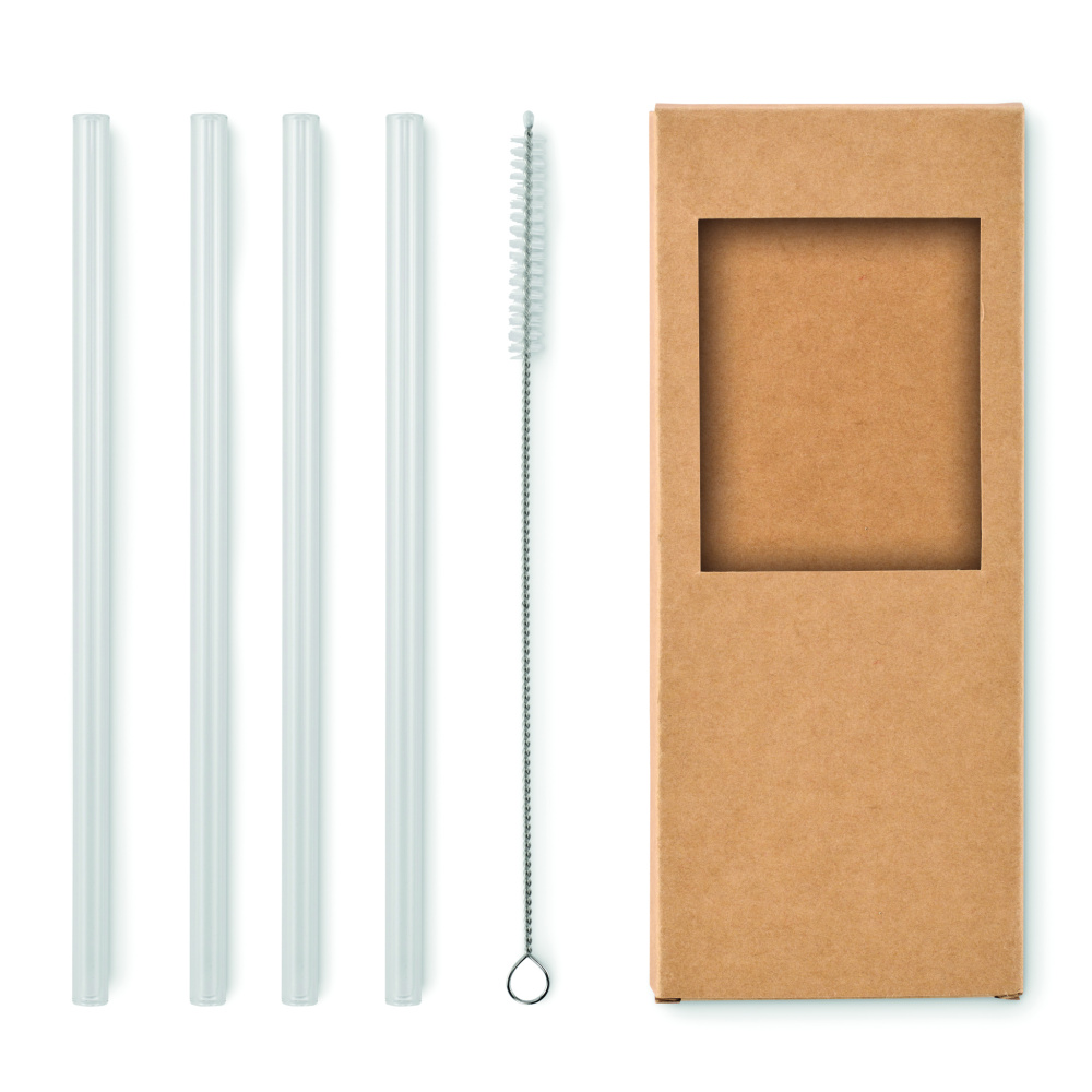 Logotrade promotional gift image of: 4 reusable glass straws