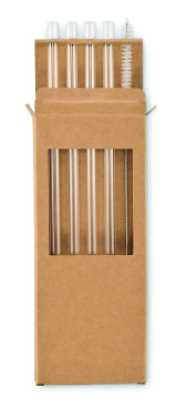 Logotrade promotional gift image of: 4 reusable glass straws