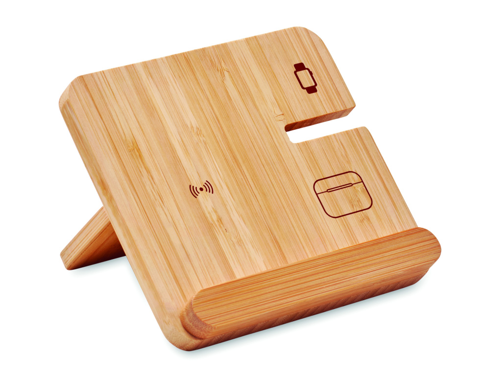 Logo trade promotional giveaways image of: 3 in 1 15W wireless charger