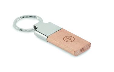 Logotrade advertising products photo of: Key ring with rubber wood