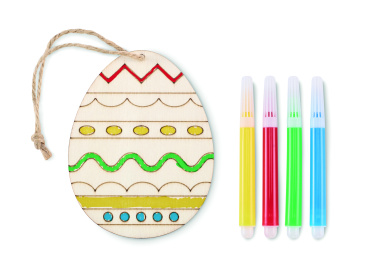 Logo trade promotional items picture of: Wooden egg painting set