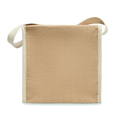 Logo trade promotional giveaways picture of: Jute and canvas cooler bag 3L
