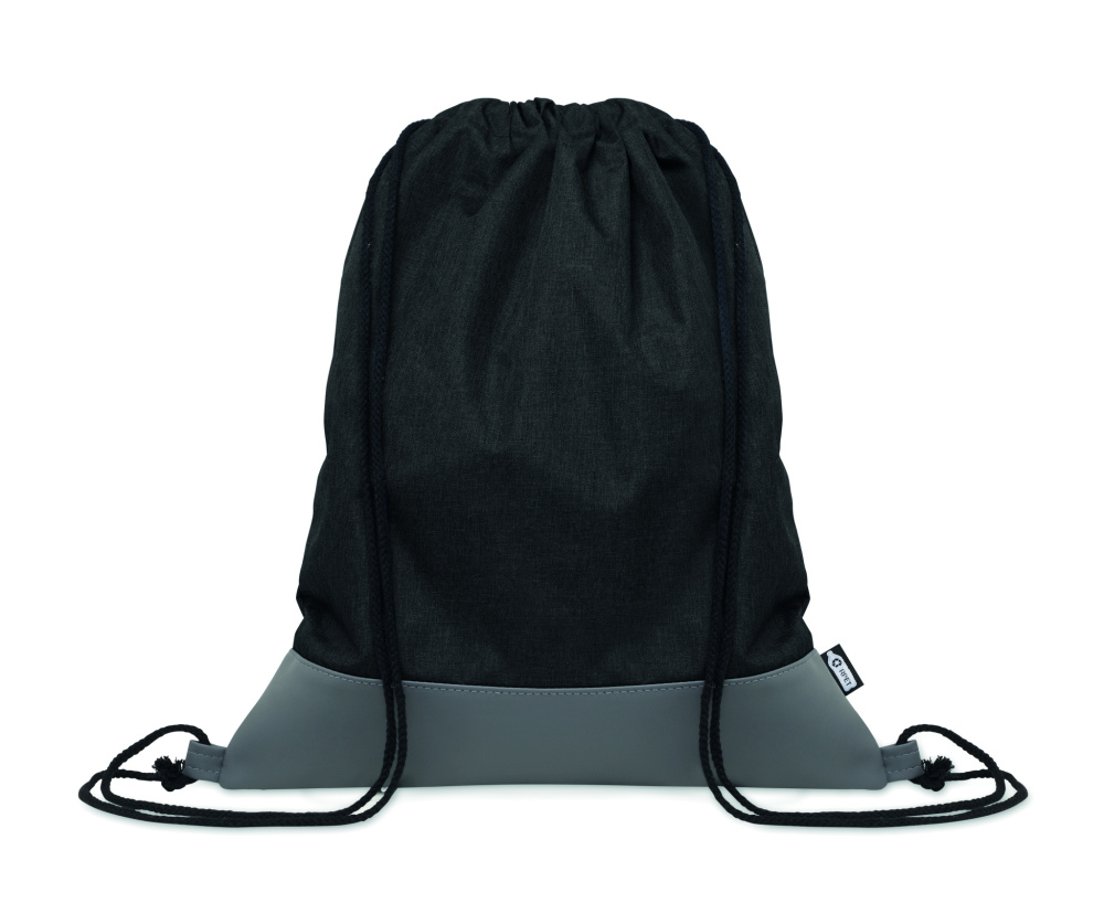 Logo trade promotional gifts picture of: RPET PU drawstring bag 2 tone