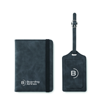 Logo trade promotional giveaway photo of: Passport and luggage tag set