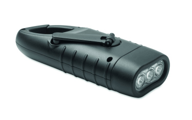 Logo trade business gifts image of: Solar torch with dynamo crank