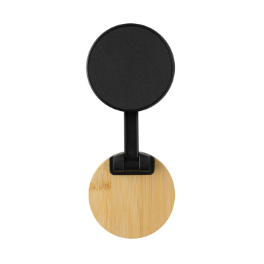 Logo trade corporate gifts image of: Magmount RCS recycled plastic and bamboo phone stand