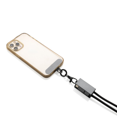 Logo trade promotional gift photo of: Terra RCS recycled PET phone cord with dual charge cable