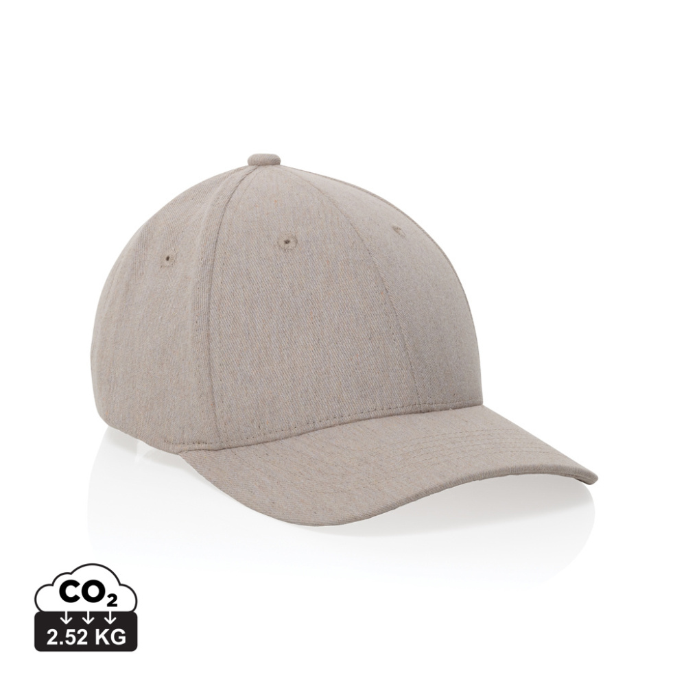 Logo trade business gifts image of: Milo AWARE™ recycled heather 6 panel cap 200gr