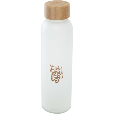 Logotrade promotional gift image of: Lume 500 ml matte soda lime glass bottle with bamboo lid