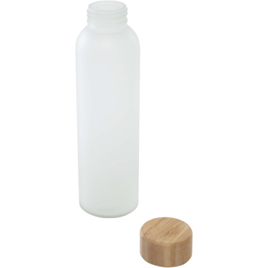 Logo trade advertising product photo of: Lume 500 ml matte soda lime glass bottle with bamboo lid