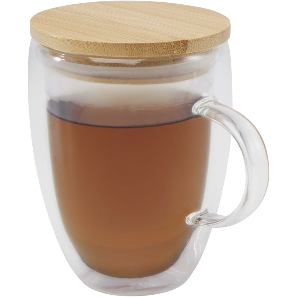 Logotrade business gift image of: Leona 350 ml glass cup with bamboo lid
