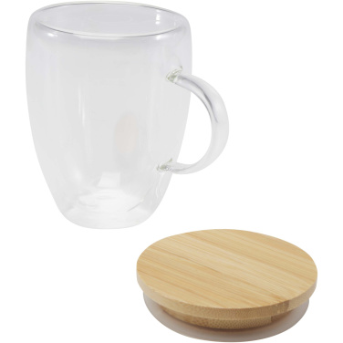 Logotrade promotional gift picture of: Leona 350 ml glass cup with bamboo lid