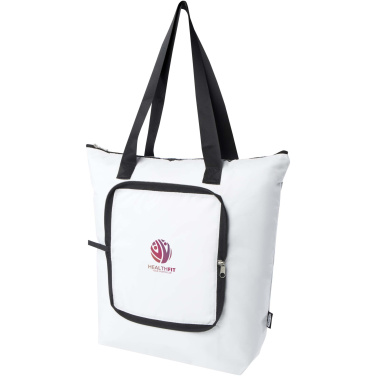 Logo trade advertising products image of: EcoFold RPET foldable tote cooler bag 15L