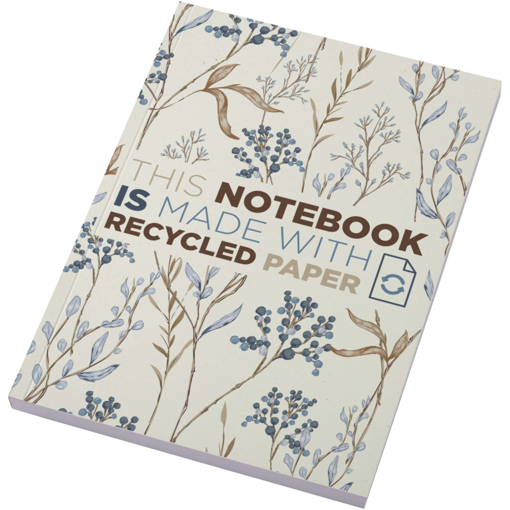 Logo trade promotional merchandise photo of: Novella Austen A5 recycled soft cover notebook - 100 sheets