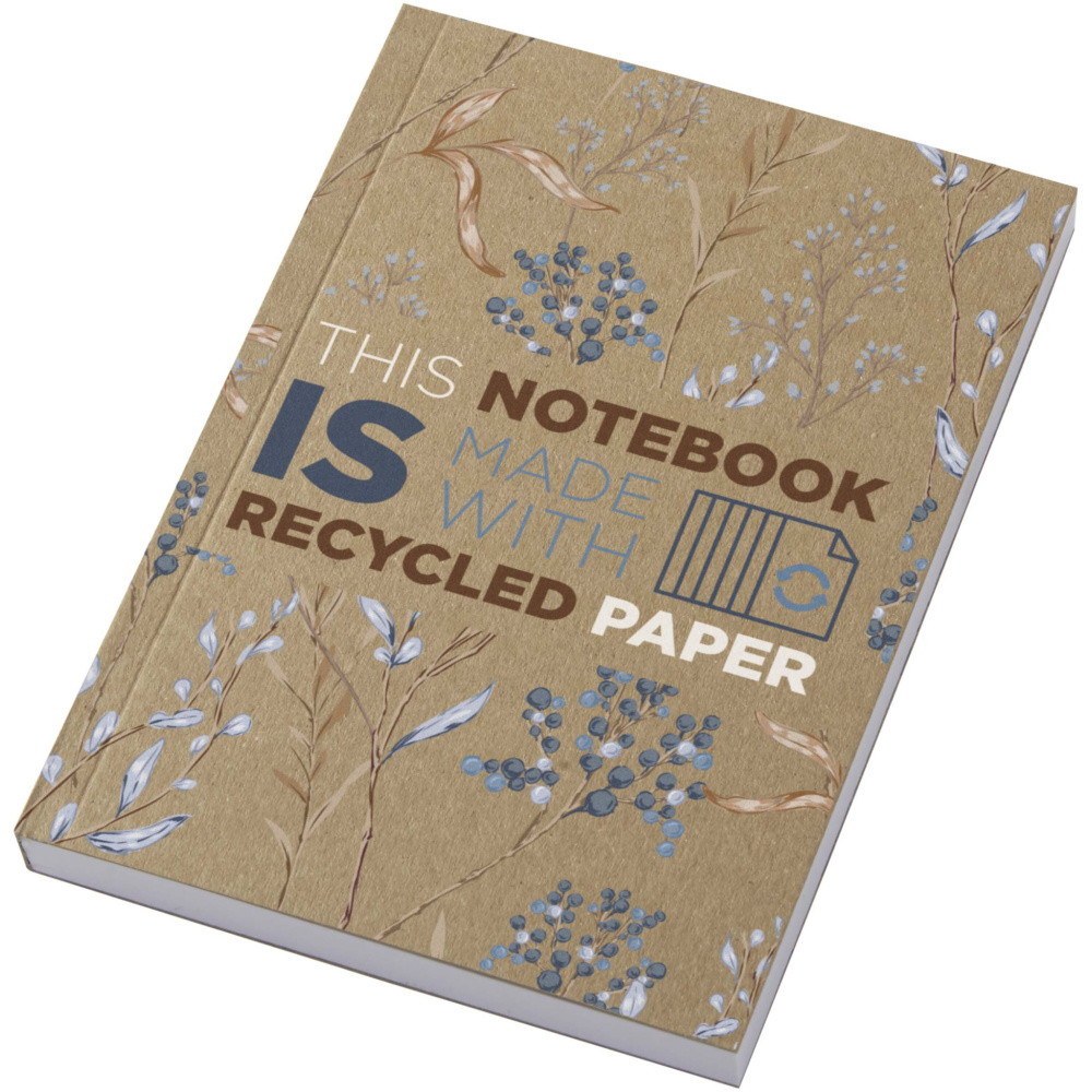 Logotrade advertising products photo of: Novella Austen A6 recycled soft cover kraft notebook - 100 sheets