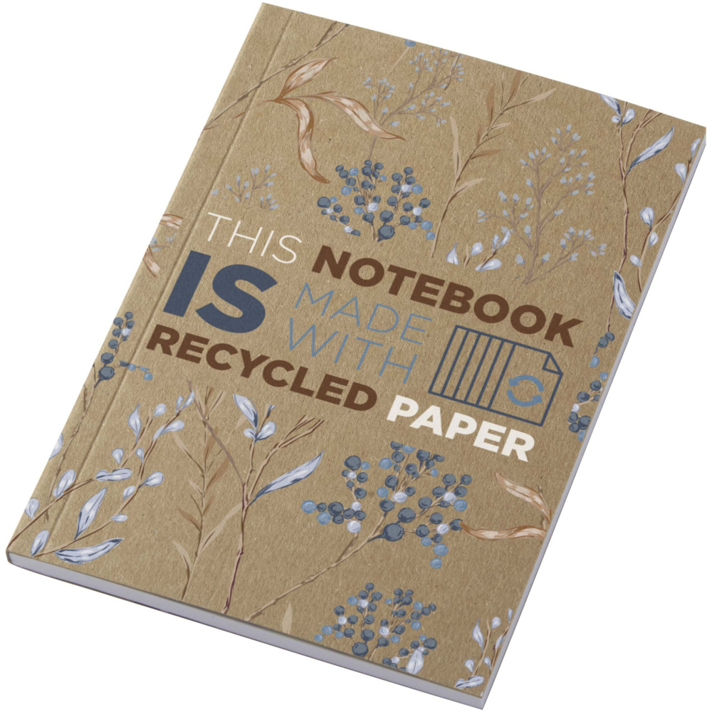 Logo trade promotional giveaway photo of: Novella Austen A6 recycled soft cover kraft notebook - 50 sheets