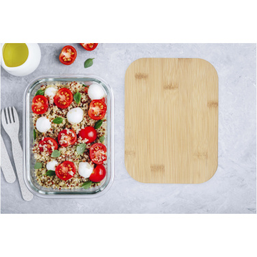 Logo trade promotional products picture of: Roby glass lunch box with bamboo lid