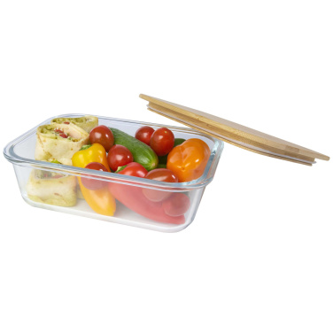 Logo trade promotional item photo of: Roby glass lunch box with bamboo lid