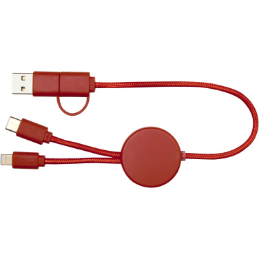 Logo trade promotional giveaways picture of: Citala 5-in-1 recycled plastic 30 cm data sync and 27W fast charge cable