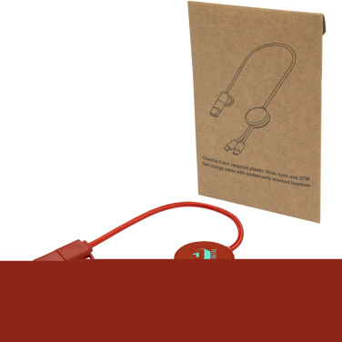 Logotrade promotional product image of: Citala 5-in-1 recycled plastic 30 cm data sync and 27W fast charge cable