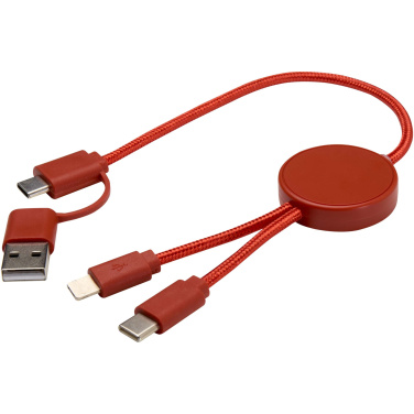 Logo trade promotional merchandise picture of: Citala 5-in-1 recycled plastic 30 cm data sync and 27W fast charge cable
