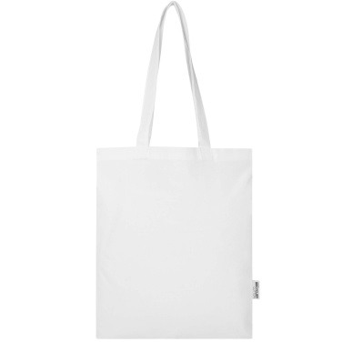 Logo trade business gifts image of: Madras Blend 140 g/m² GRS recycled cotton tote bag 7L