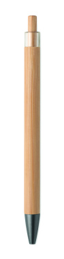Logo trade promotional item photo of: Push button bamboo pen