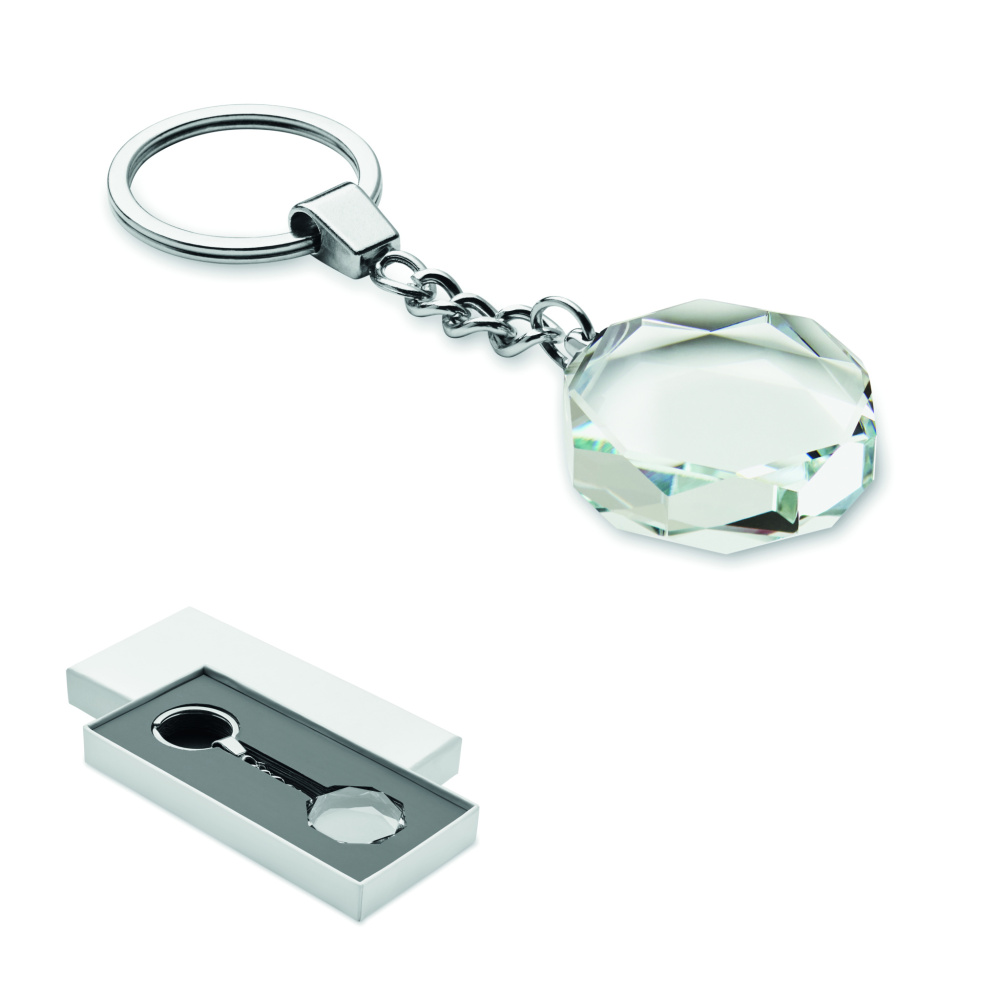 Logotrade business gift image of: Glass round award key ring