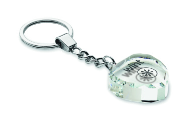 Logotrade promotional merchandise picture of: Glass heart award key ring