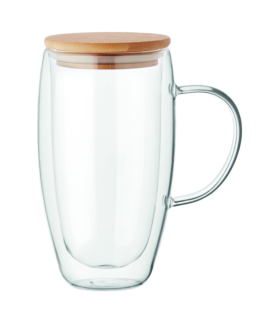 Logotrade advertising product picture of: Double wall glass mug 450ml